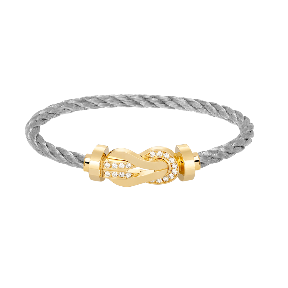 [CA]CHANCE LARGE 8 FIGURE BUCKLE HALF DIAMOND BRACELET GOLD