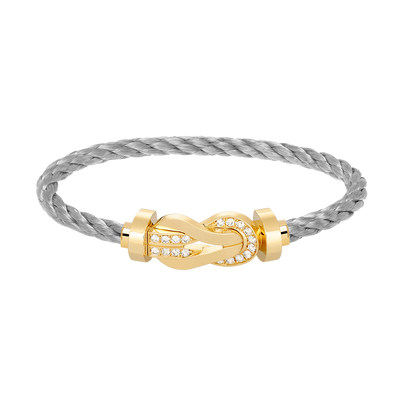 [CA]CHANCE LARGE 8 FIGURE BUCKLE HALF DIAMOND BRACELET GOLD