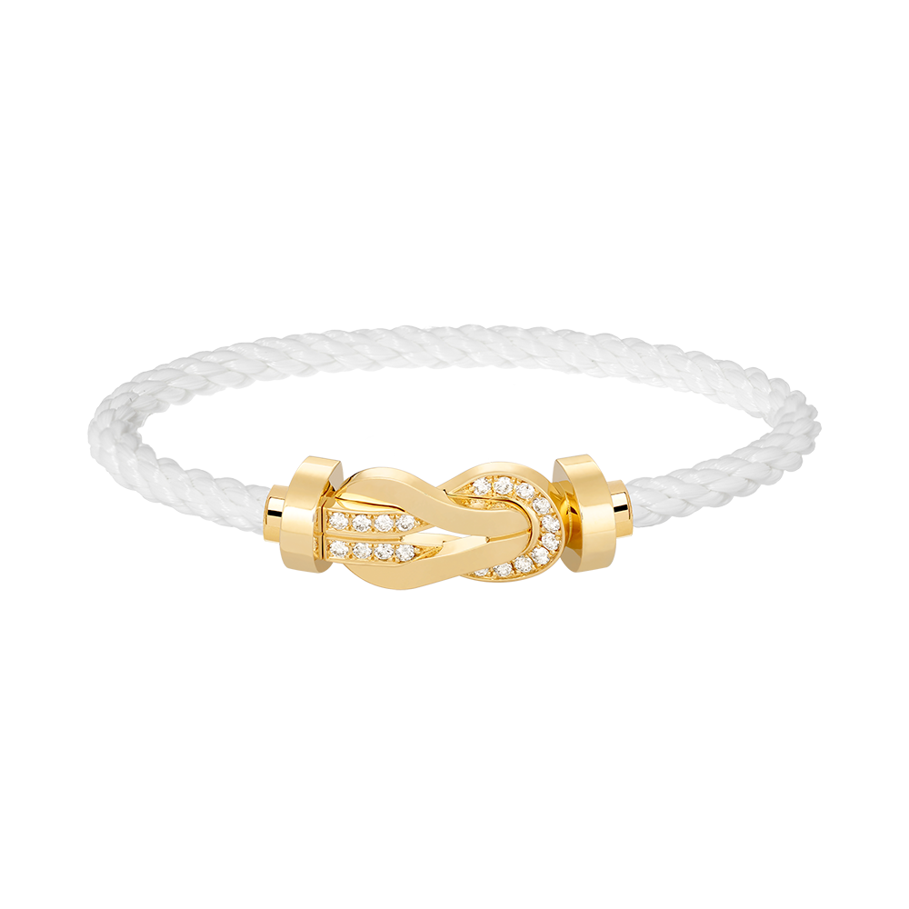 [CA]CHANCE LARGE 8 FIGURE BUCKLE HALF DIAMOND BRACELET GOLD