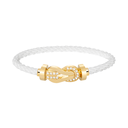 [CA]CHANCE LARGE 8 FIGURE BUCKLE HALF DIAMOND BRACELET GOLD