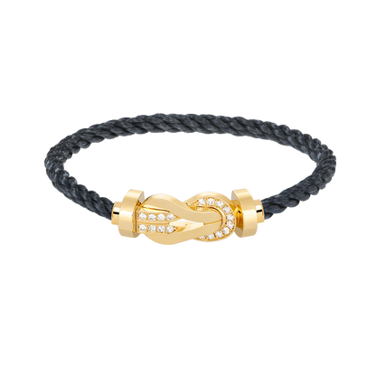 [CA]CHANCE LARGE 8 FIGURE BUCKLE HALF DIAMOND BRACELET GOLD