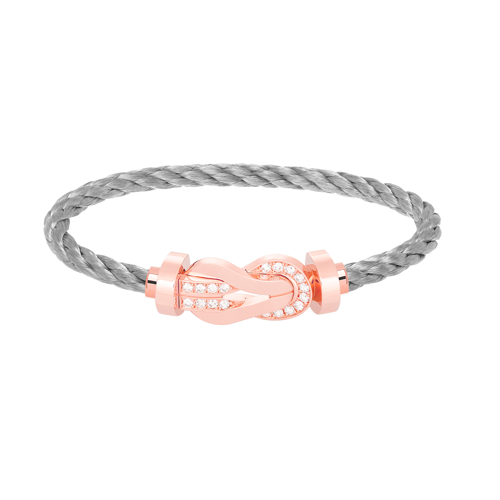 [CA]CHANCE LARGE 8 FIGURE BUCKLE HALF DIAMOND BRACELET ROSE GOLD