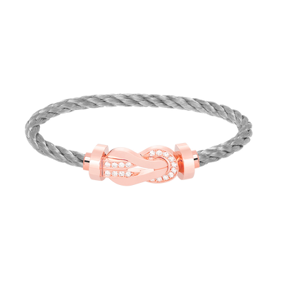 [CA]CHANCE LARGE 8 FIGURE BUCKLE HALF DIAMOND BRACELET ROSE GOLD