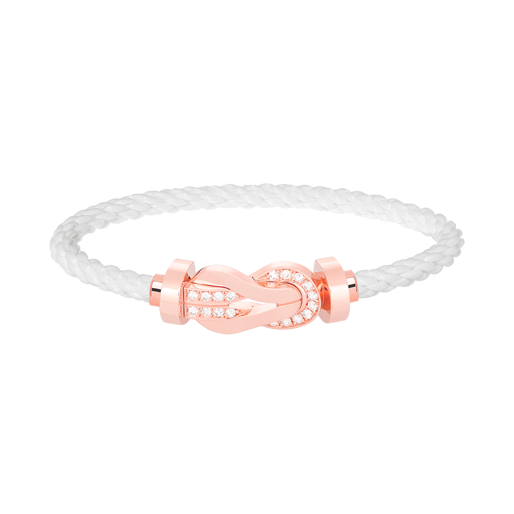 [CA]CHANCE LARGE 8 FIGURE BUCKLE HALF DIAMOND BRACELET ROSE GOLD