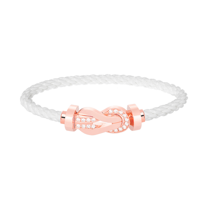 [CA]CHANCE LARGE 8 FIGURE BUCKLE HALF DIAMOND BRACELET ROSE GOLD