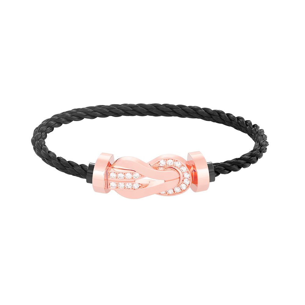 [CA]CHANCE LARGE 8 FIGURE BUCKLE HALF DIAMOND BRACELET ROSE GOLD