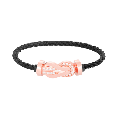 [CA]CHANCE LARGE 8 FIGURE BUCKLE HALF DIAMOND BRACELET ROSE GOLD