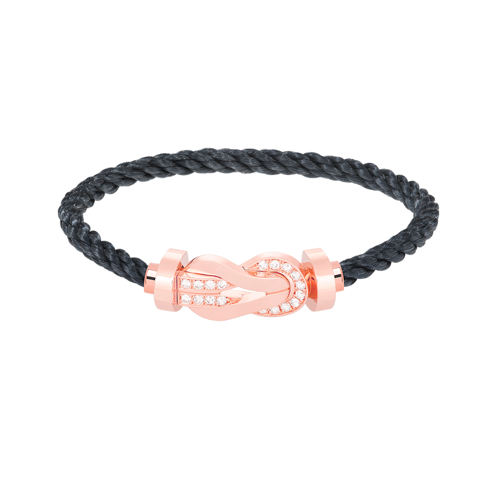 [CA]CHANCE LARGE 8 FIGURE BUCKLE HALF DIAMOND BRACELET ROSE GOLD