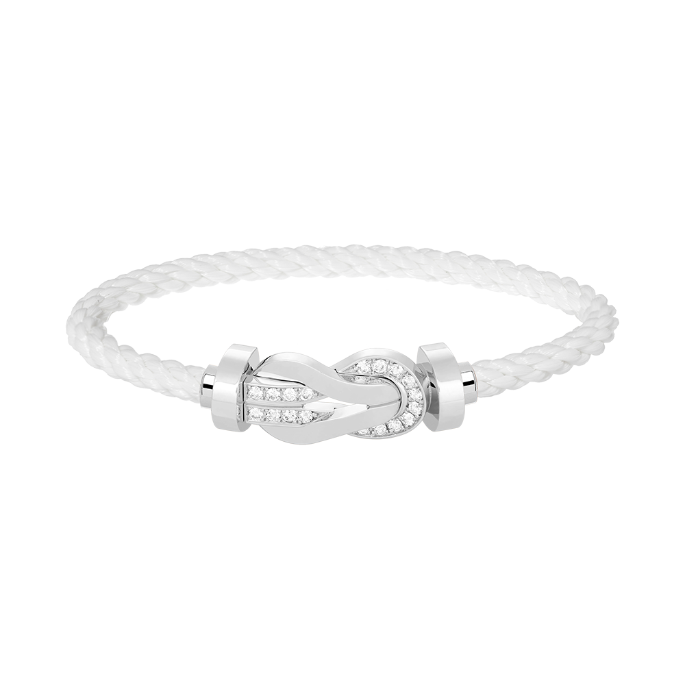 [CA]CHANCE LARGE 8 FIGURE BUCKLE HALF DIAMOND BRACELET SILVER