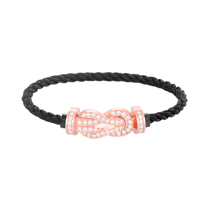 [CA]CHANCE LARGE 8 FIGURE BUCKLE FULL DIAMOND BRACELET ROSE GOLD