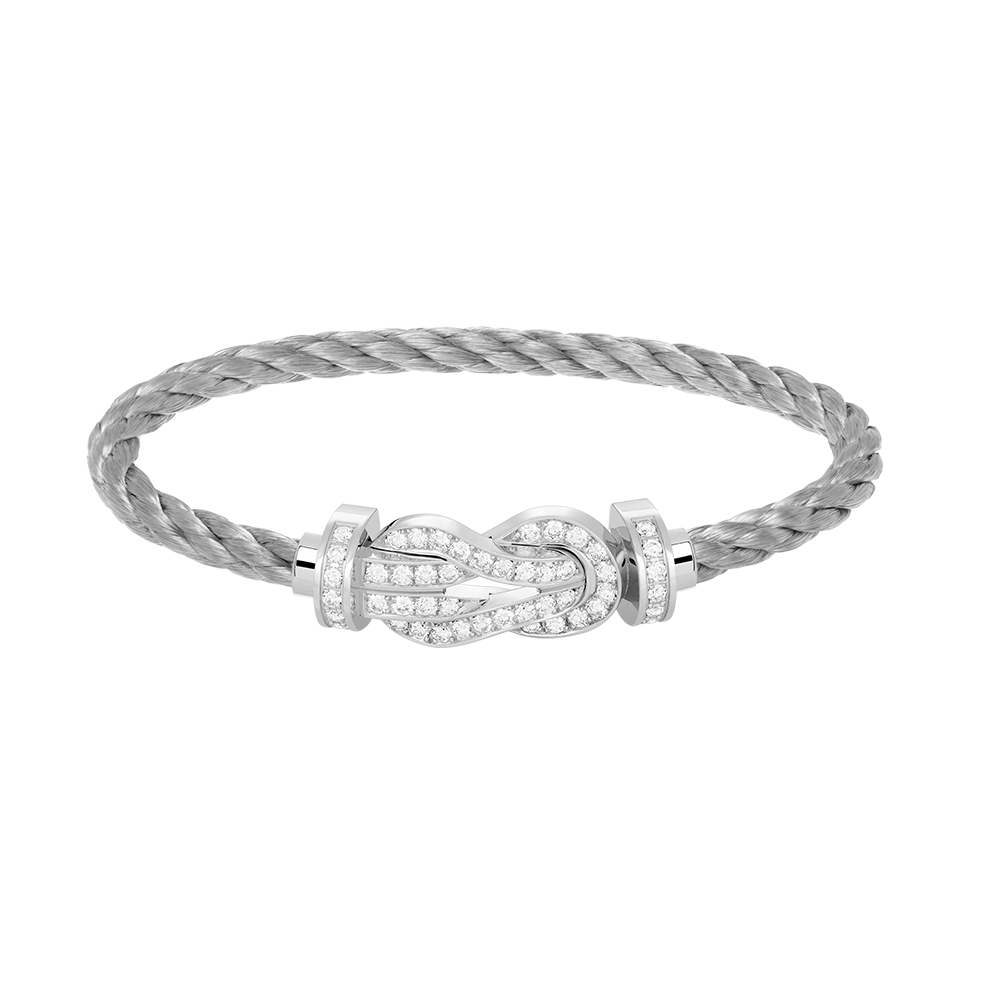 [CA]CHANCE LARGE 8 FIGURE BUCKLE FULL DIAMOND BRACELET SILVER