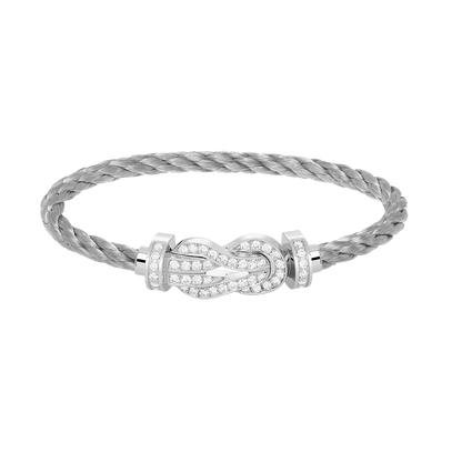 [CA]CHANCE LARGE 8 FIGURE BUCKLE FULL DIAMOND BRACELET SILVER