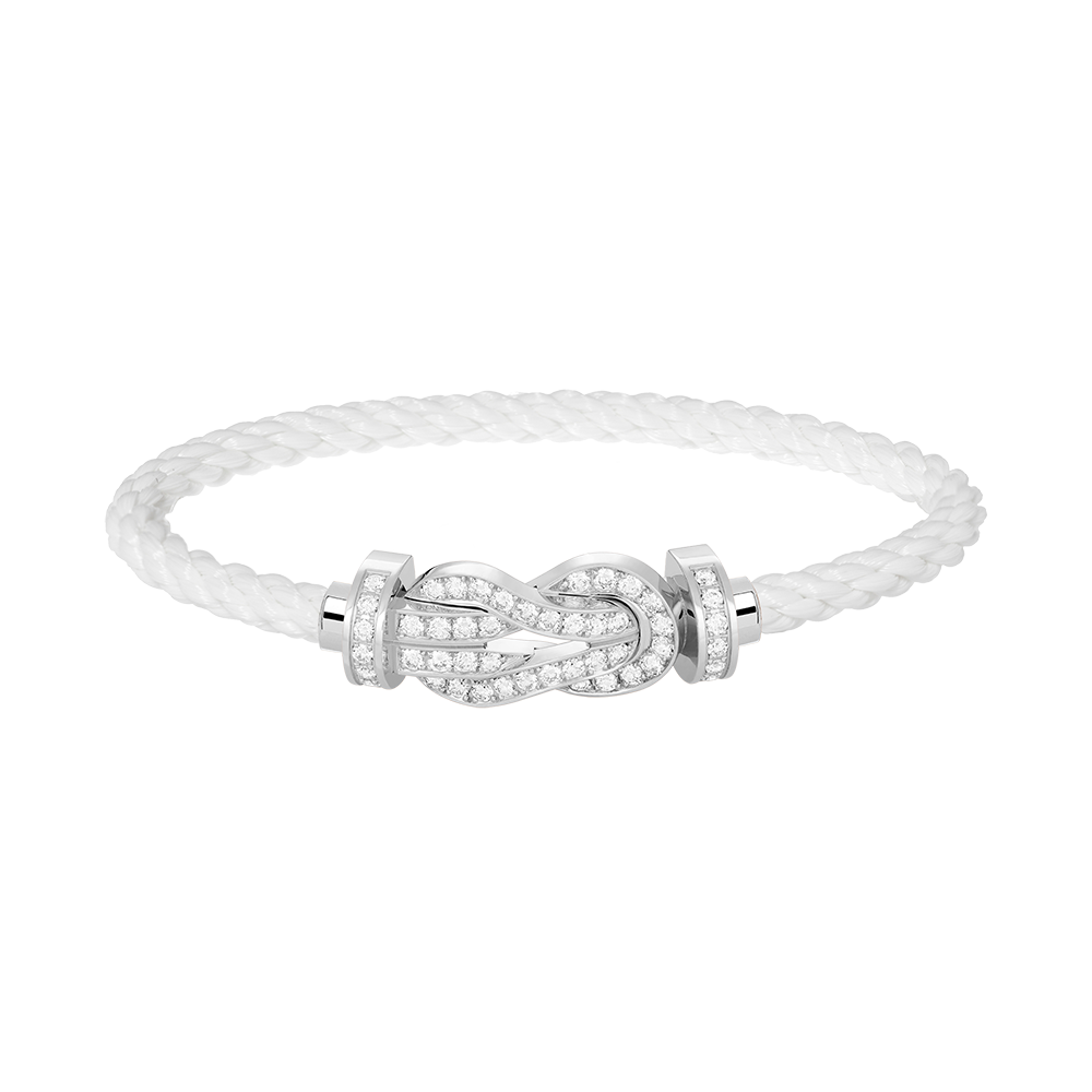 [CA]CHANCE LARGE 8 FIGURE BUCKLE FULL DIAMOND BRACELET SILVER