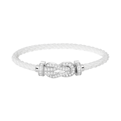 [CA]CHANCE LARGE 8 FIGURE BUCKLE FULL DIAMOND BRACELET SILVER