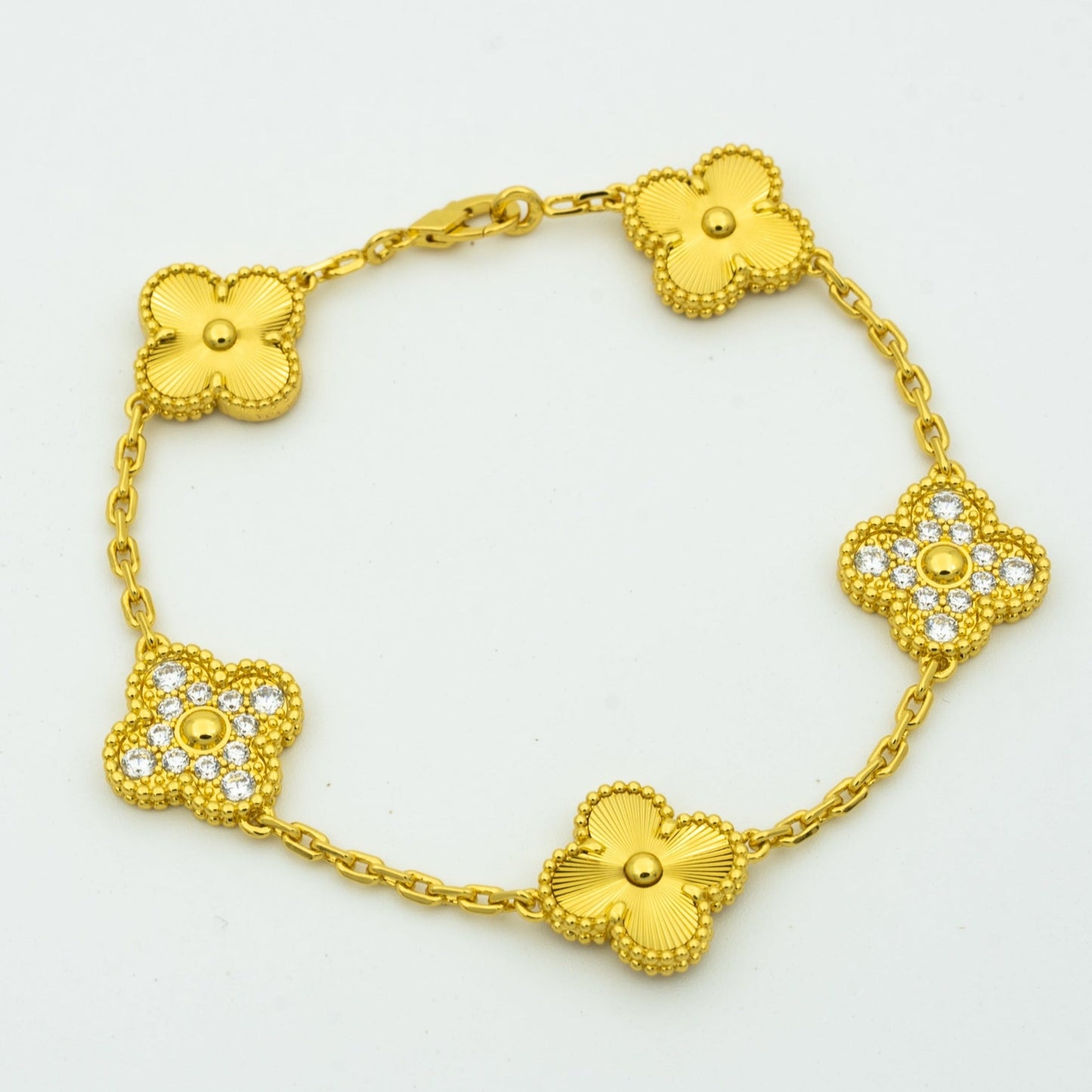 [CA]CLOVER BRACELET 5 MOTIFS GOLD DIAMOND