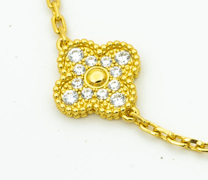 [CA]CLOVER BRACELET 5 MOTIFS GOLD DIAMOND