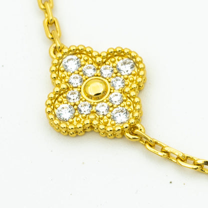 [CA]CLOVER BRACELET 5 MOTIFS GOLD DIAMOND