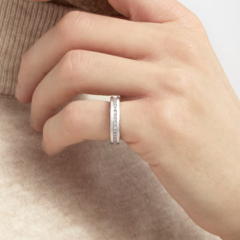 [CA]ZERO 1 ONE-BAND PAVED DIAMONDS ON THE SPIRAL RING