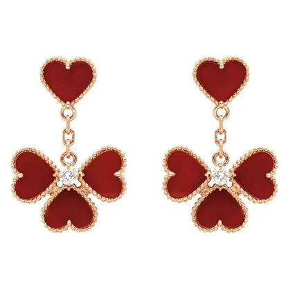 [CA]SWEET CLOVER CARNELIAN EARRINGS