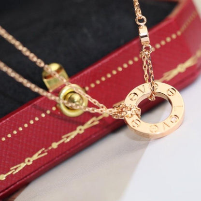 [CA]LOVE NECKLACE ADJUSTABLE ROSE GOLD 2 DIAMOND