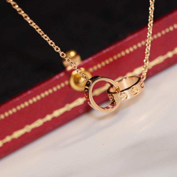 [CA]LOVE NECKLACE PINK GOLD AND SILVER