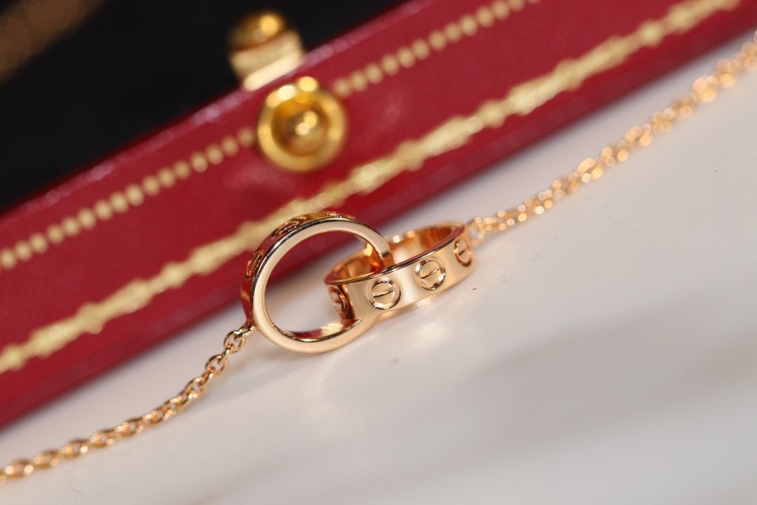 [CA]LOVE NECKLACE PINK GOLD AND SILVER