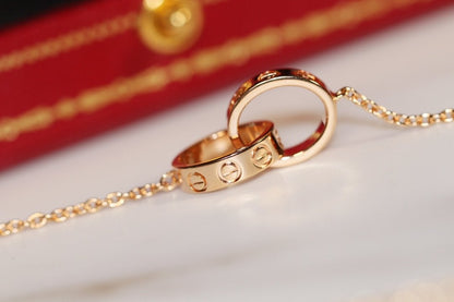 [CA]LOVE NECKLACE PINK GOLD AND SILVER