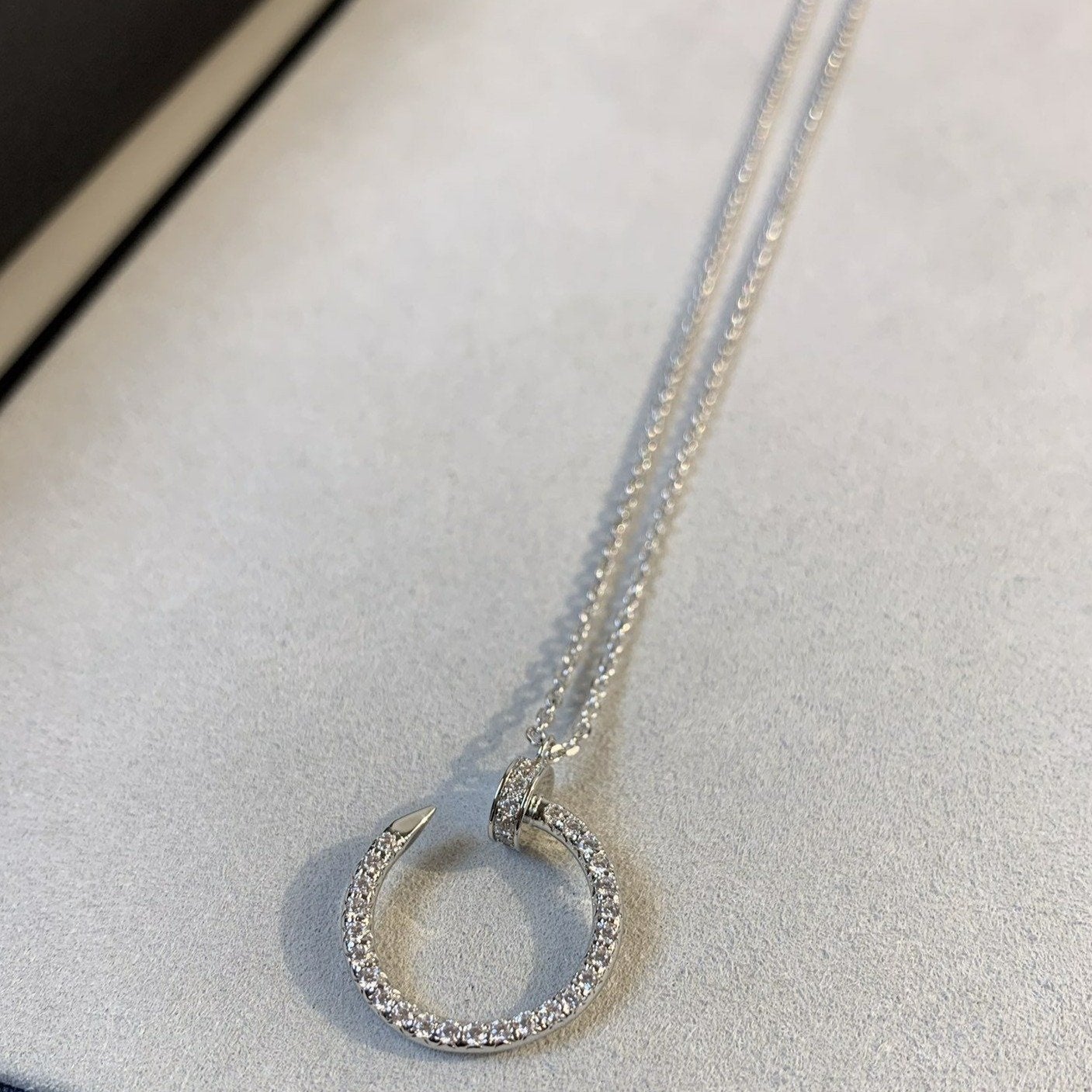 [CA]JUSTE NECKLACE SILVER DIAMONDS