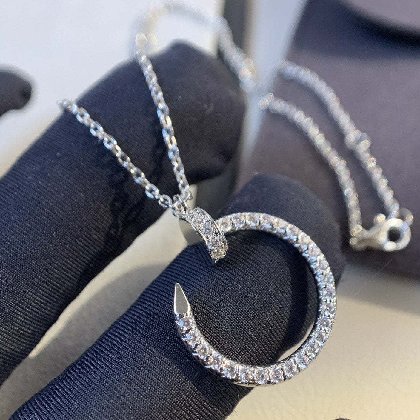 [CA]JUSTE NECKLACE SILVER DIAMONDS