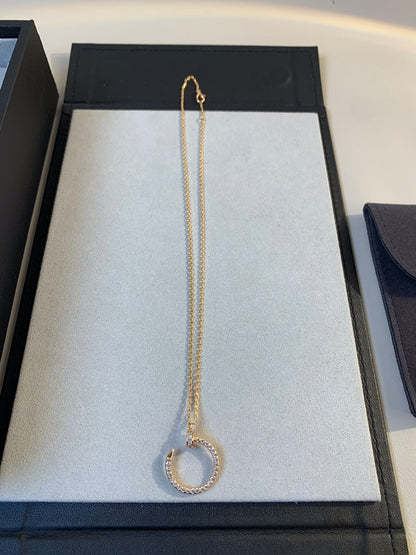 [CA]JUSTE NECKLACE PINK GOLD DIAMONDS