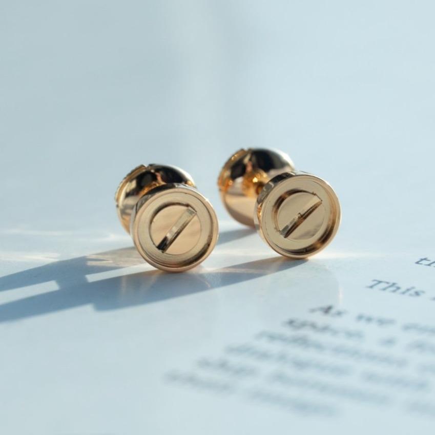 [CA]LOVE EARRINGS PINK GOLD 10MM