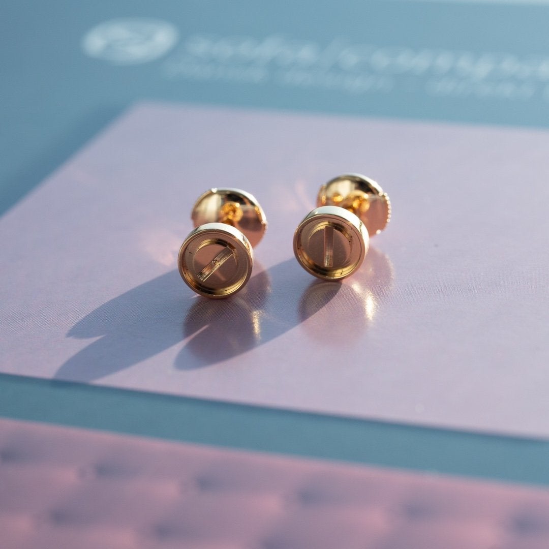 [CA]LOVE EARRINGS PINK GOLD 10MM