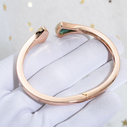 [CA]DREAM BRACELET OPEN MALACHITE PINK GOLD