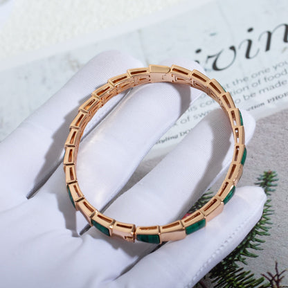 [CA]SERPENTI BRACELET PINK GOLD MALACHITE