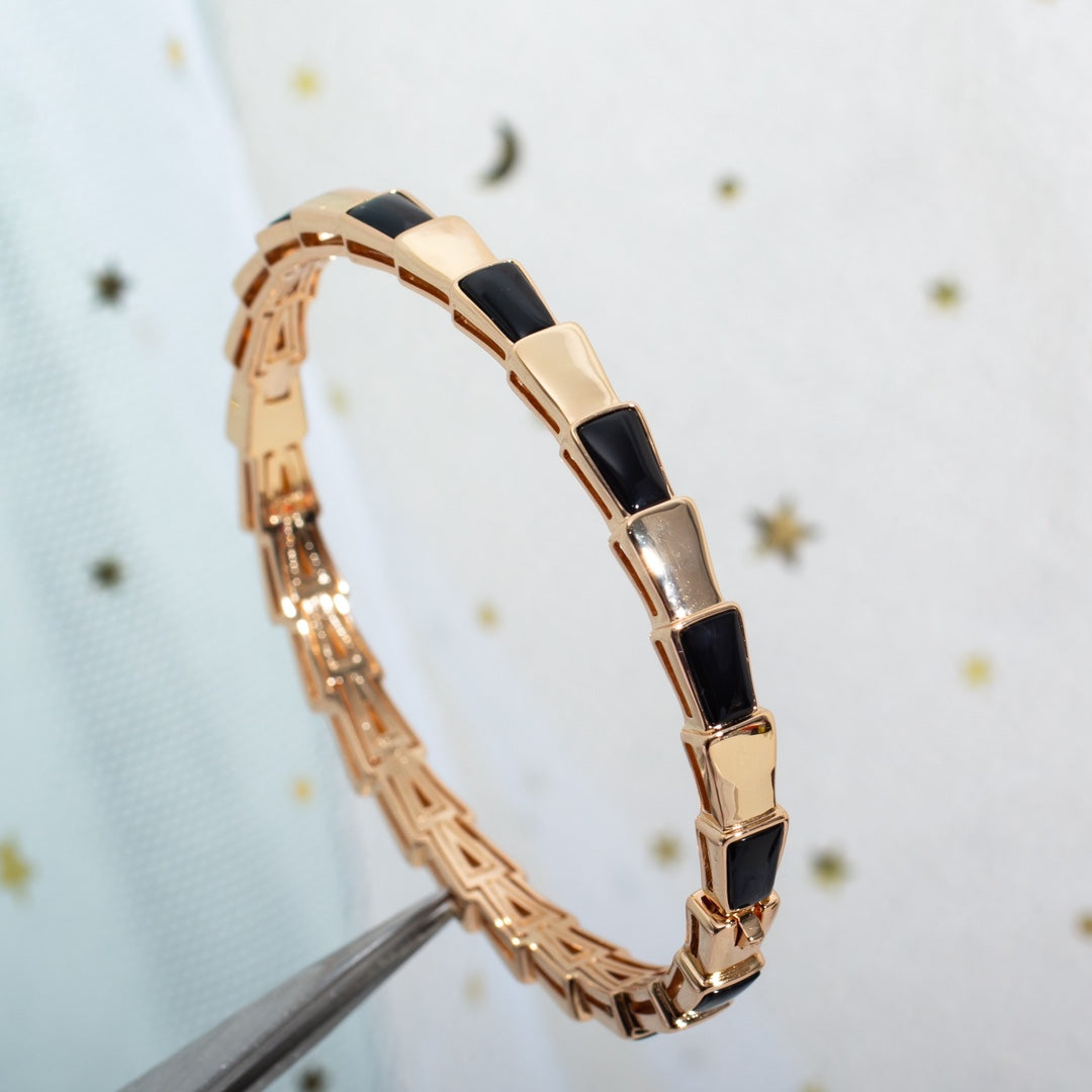 [CA]SERPENTI BRACELET PINK GOLD ONYX