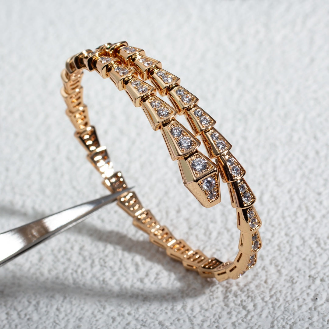 [CA]SERPENTI BRACELET 6.8MM PINK GOLD DIAMOND