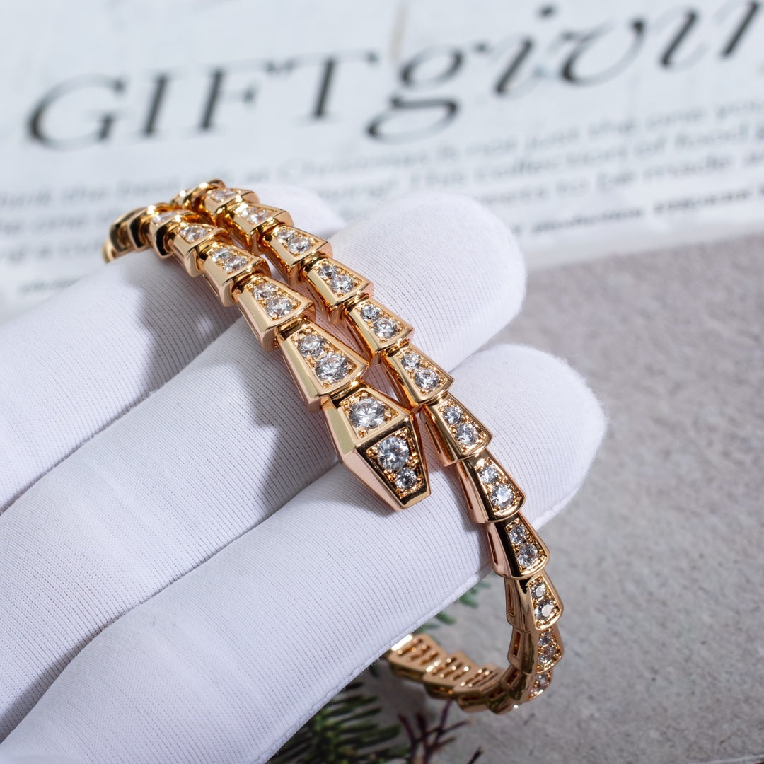 [CA]SERPENTI BRACELET 6.8MM PINK GOLD DIAMOND