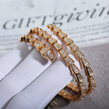 [CA]SERPENTI BRACELET PINK GOLD DIAMOND DOUBLE ROW