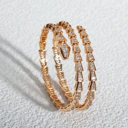 [CA]SERPENTI BRACELET PINK GOLD DIAMOND DOUBLE ROW