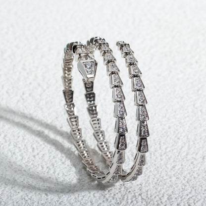 [CA]SERPENTI BRACELET SILVER DIAMOND DOUBLE ROW