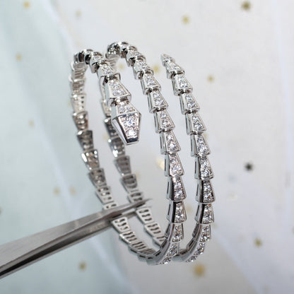 [CA]SERPENTI BRACELET SILVER DIAMOND DOUBLE ROW