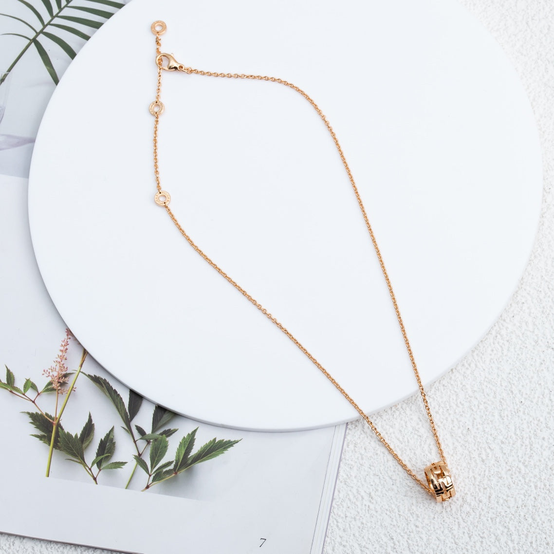 [CA]PARENTESI NECKLACE PINK GOLD