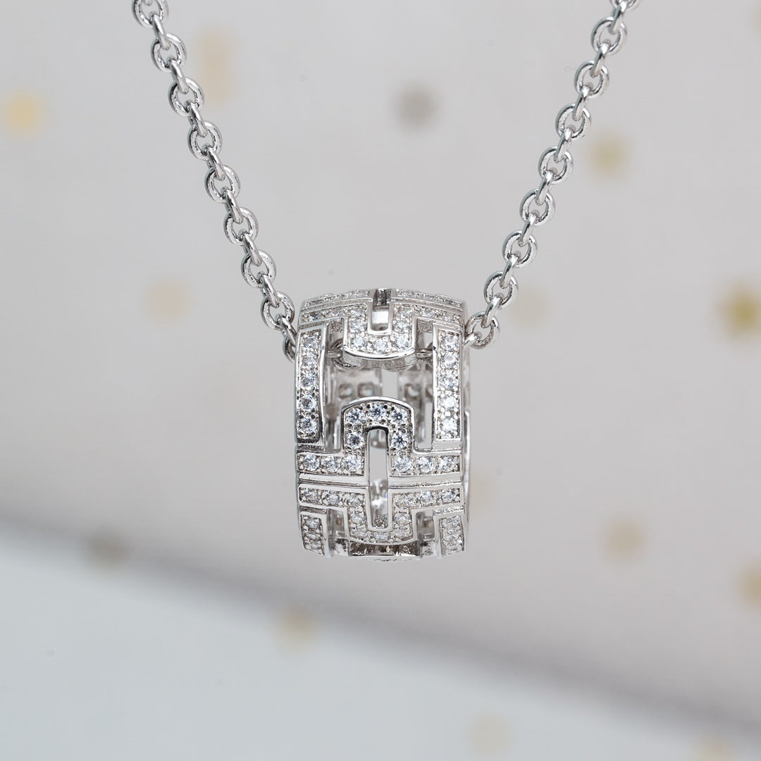 [CA]PARENTESI NECKLACE SILVER DIAMOND