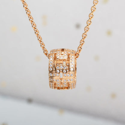 [CA]PARENTESI NECKLACE PINK GOLD DIAMOND