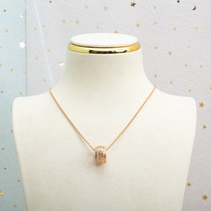 [CA]PARENTESI NECKLACE PINK GOLD DIAMOND