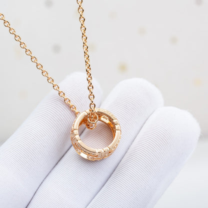 [CA]PARENTESI NECKLACE PINK GOLD DIAMOND