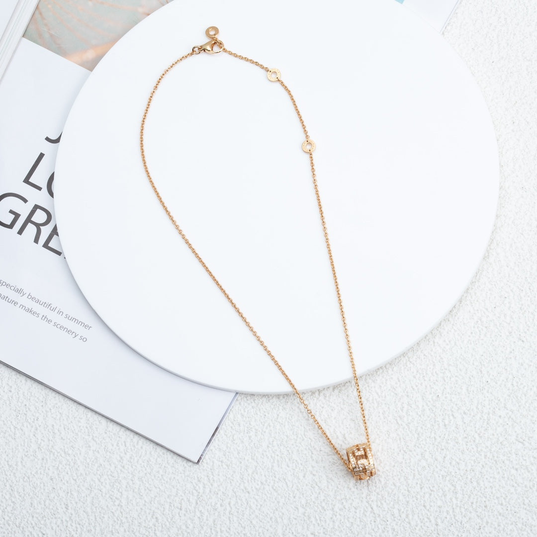 [CA]PARENTESI NECKLACE PINK GOLD DIAMOND