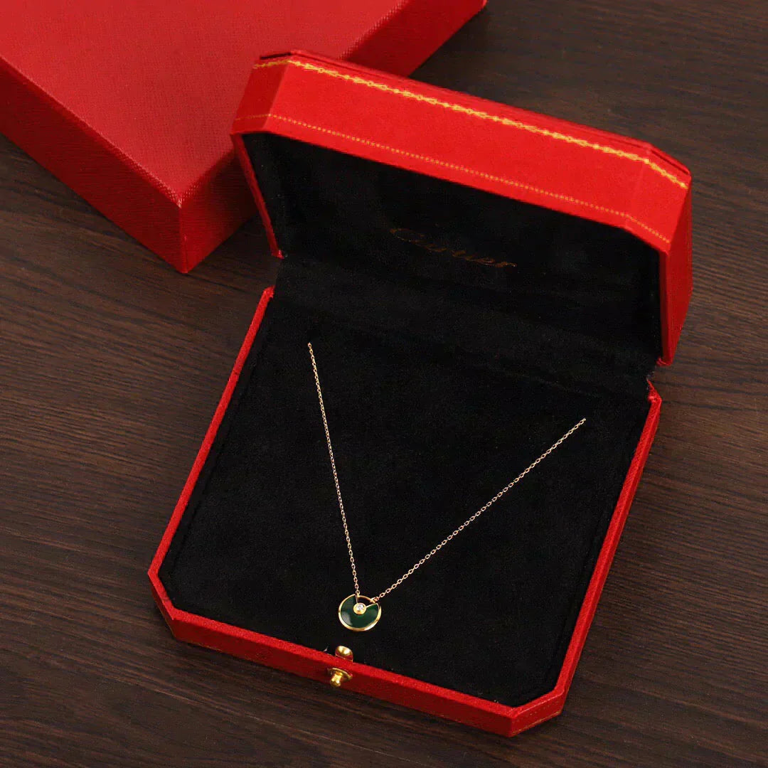 [CA]AMULETTE GOLD MALACHITE NECKLACE