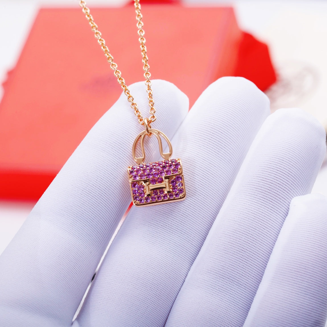 [CA]CONSTANCE PEDANT PURPLE DIAMOND NECKLACE