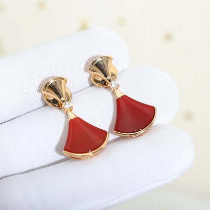 [CA]DREAM Carnelian PINK GOLD EARRINGS